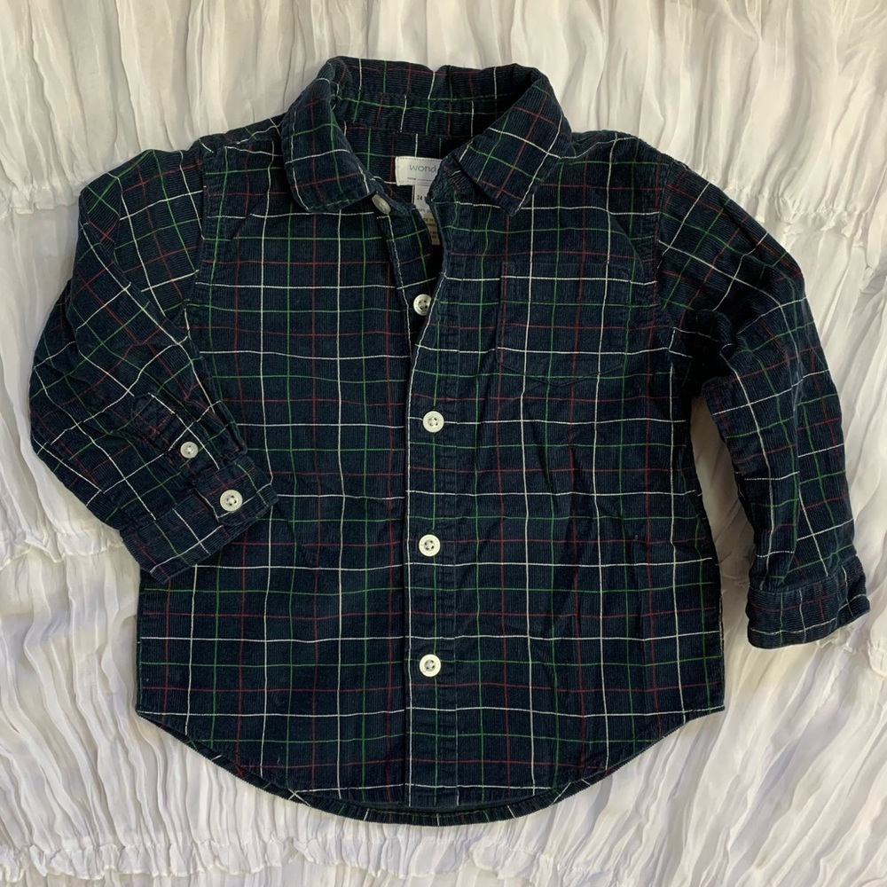 WonderKids Corduroy Button Down Shirt Boy Size 24 Months